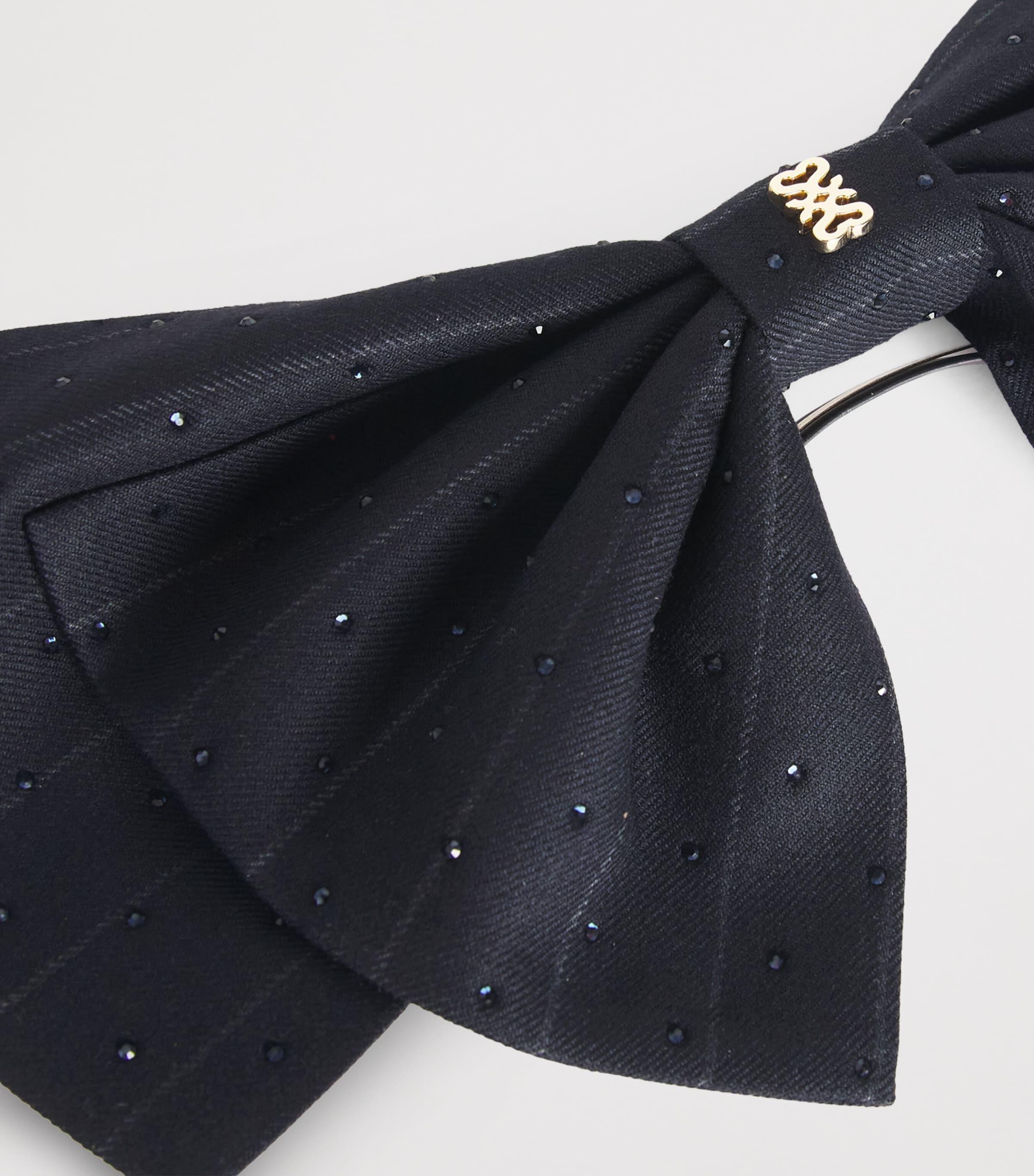 Crystal-Embellished Hair Bow NAVY BLUE Image 3