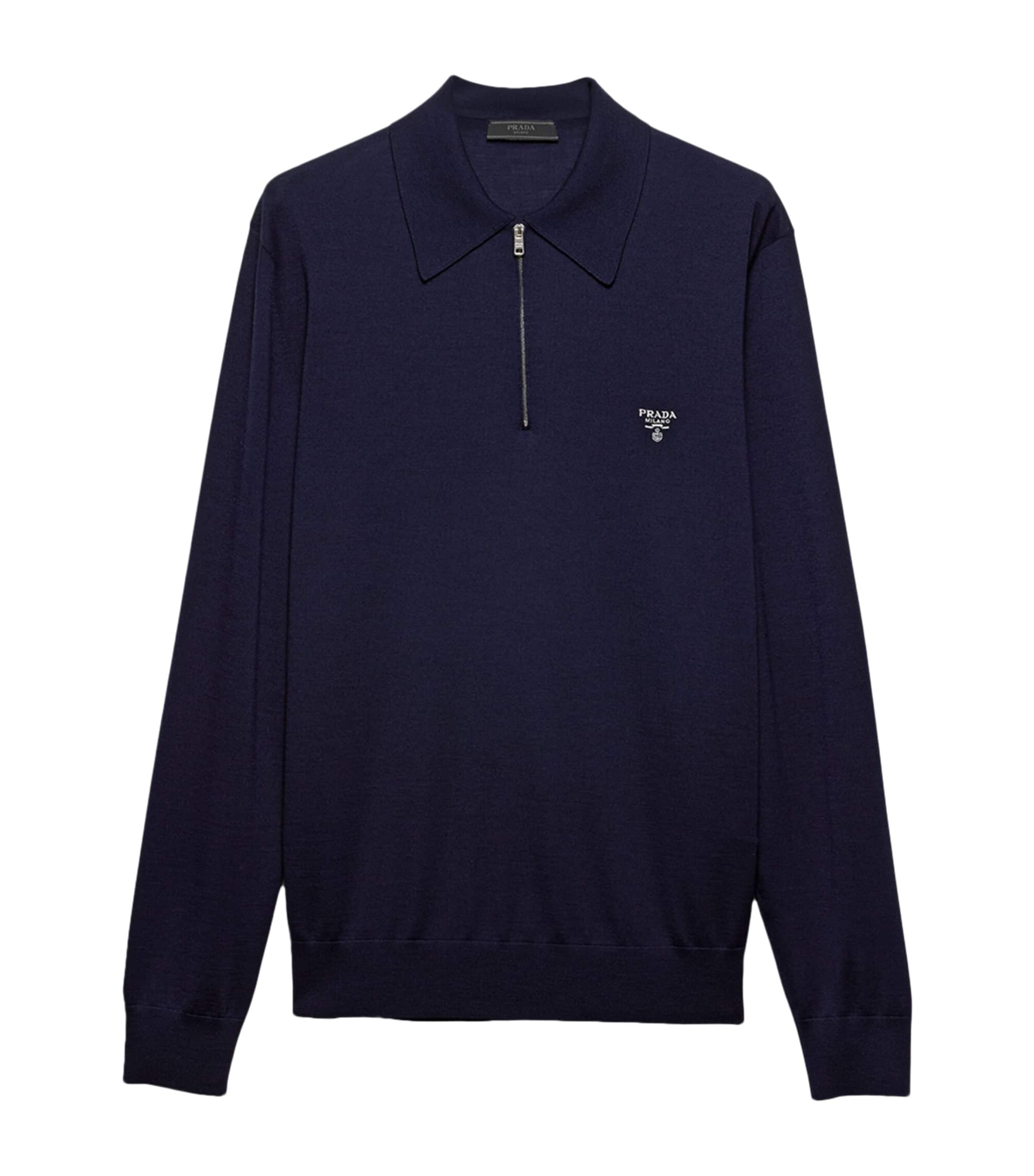 Prada Wool Logo Polo Shirt Harrods UK