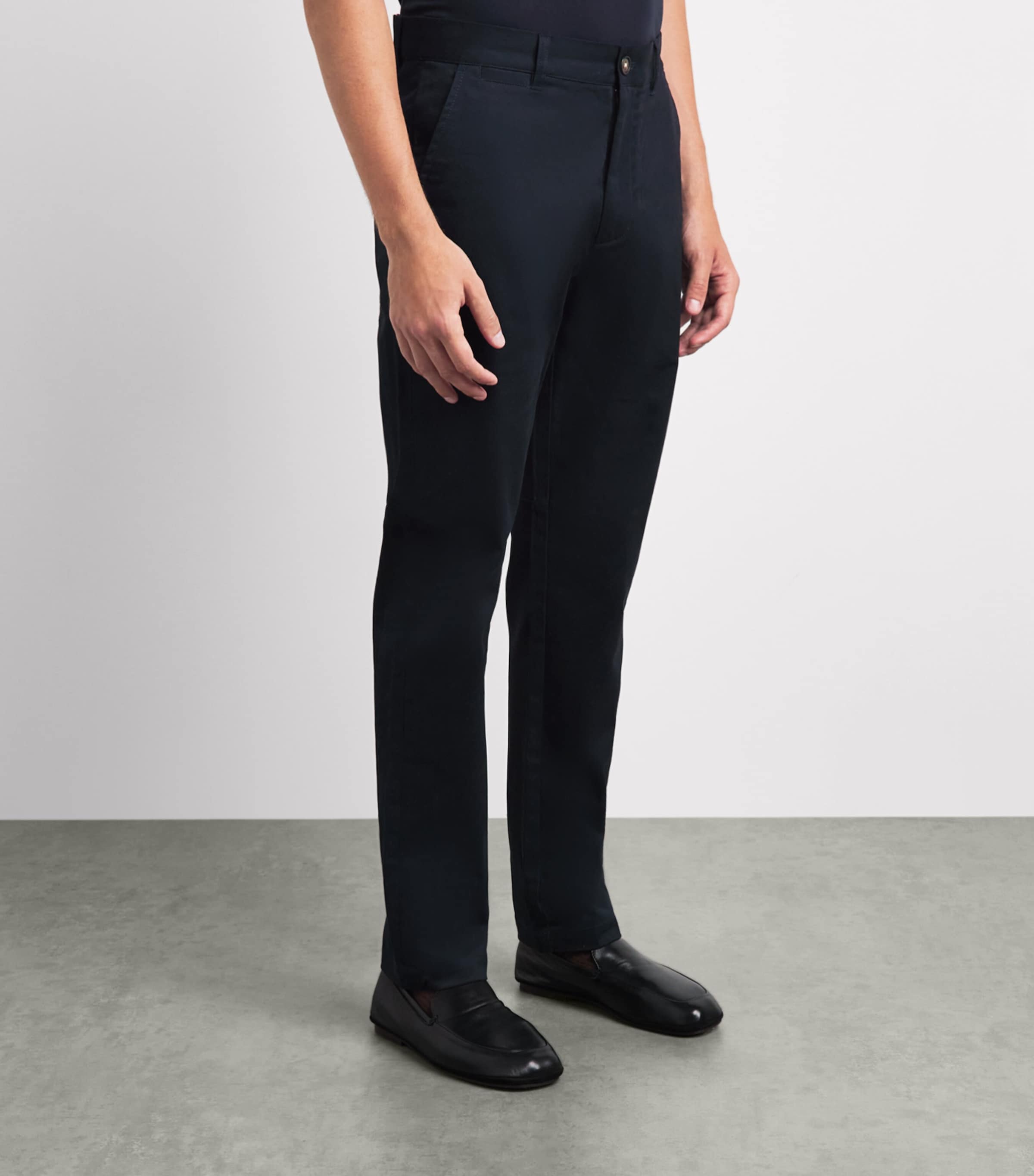 Barbour Mens Sateen Tailored Trousers Dark Navy Image 4