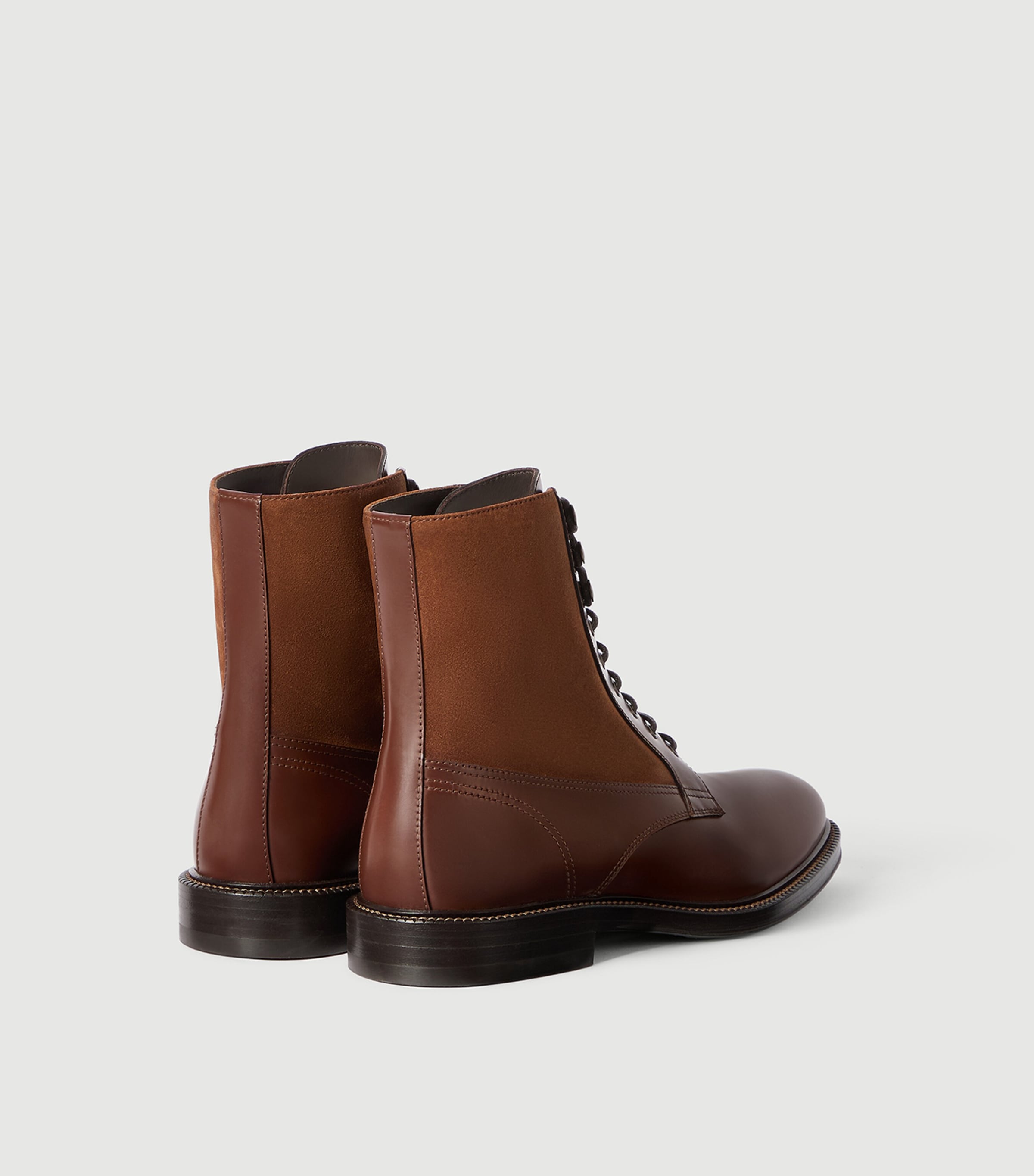 Brunello Cucinelli Leather Lace-Up Ankle Boots Image 3