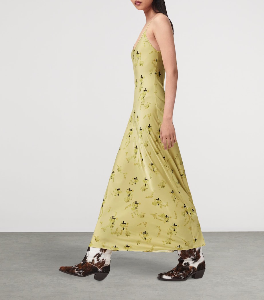 AllSaints Womens Floral Print Bryony Maxi Dress Empoli Yellow Image 2