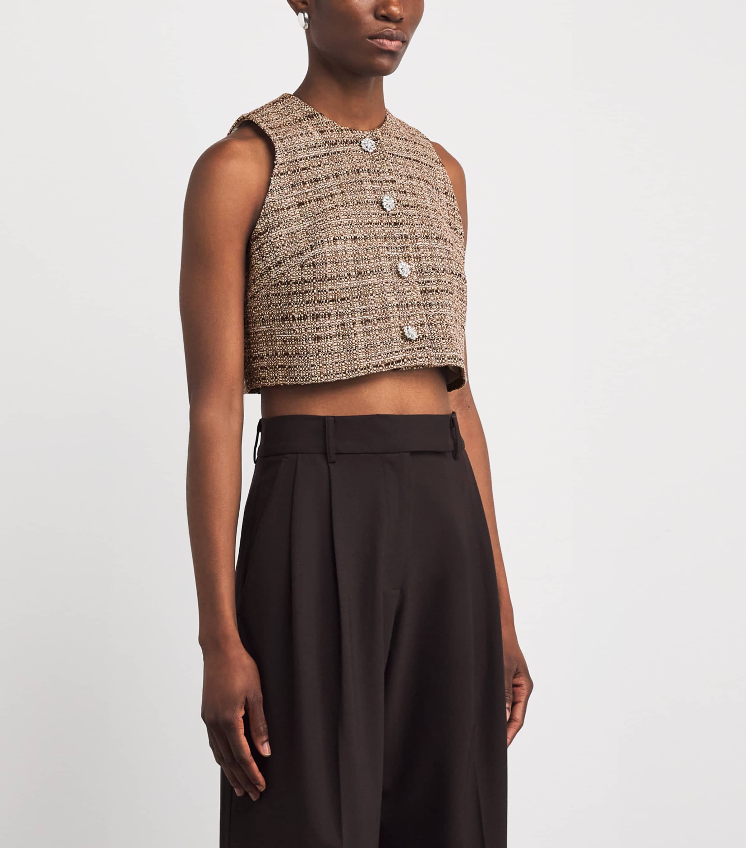 Tweed Vest BROWN Image 3