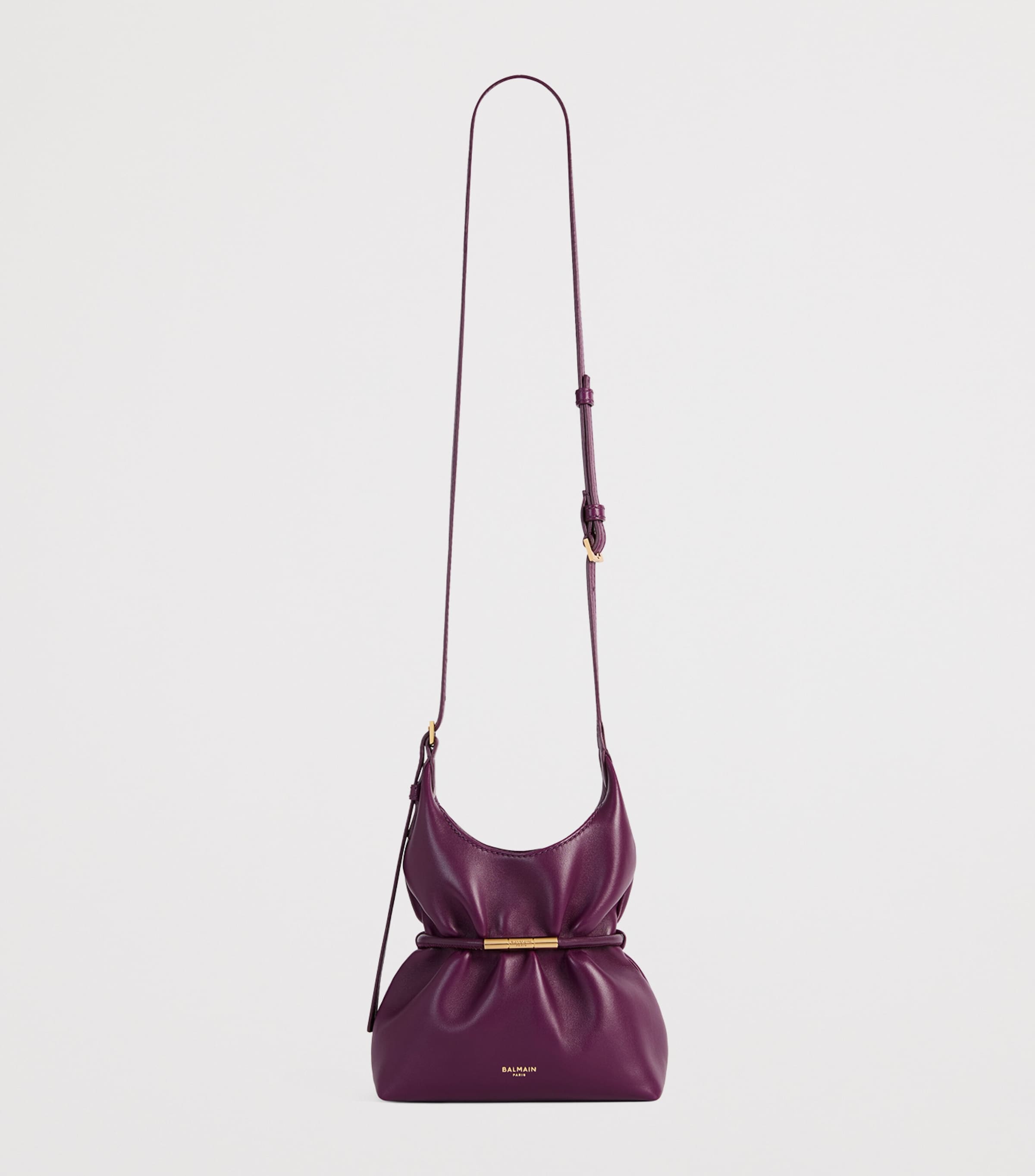 Balmain Mini Lambskin Sphynx Top-Handle Bag Merlot Image 7
