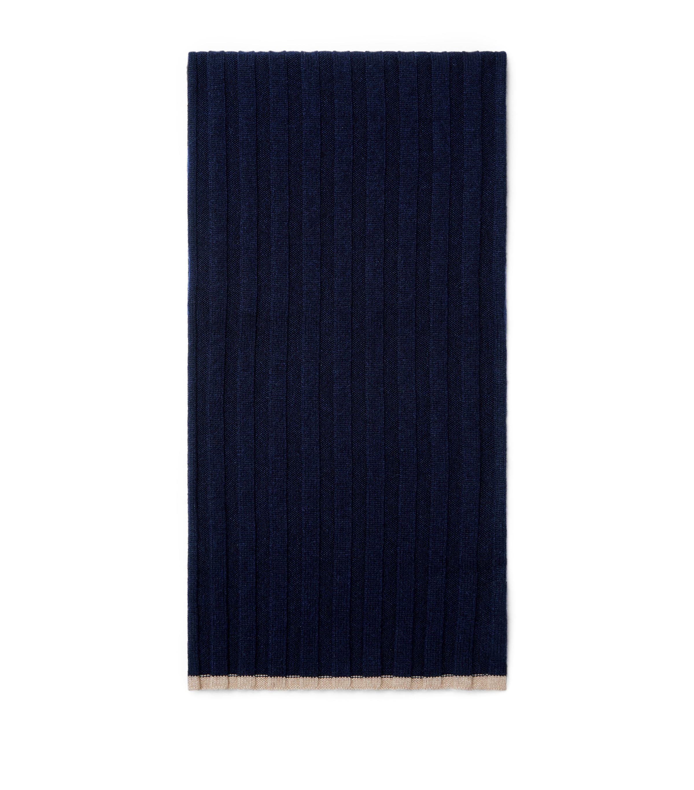 Brunello Cucinelli Cashmere Rib-knit Scarf In Blue
