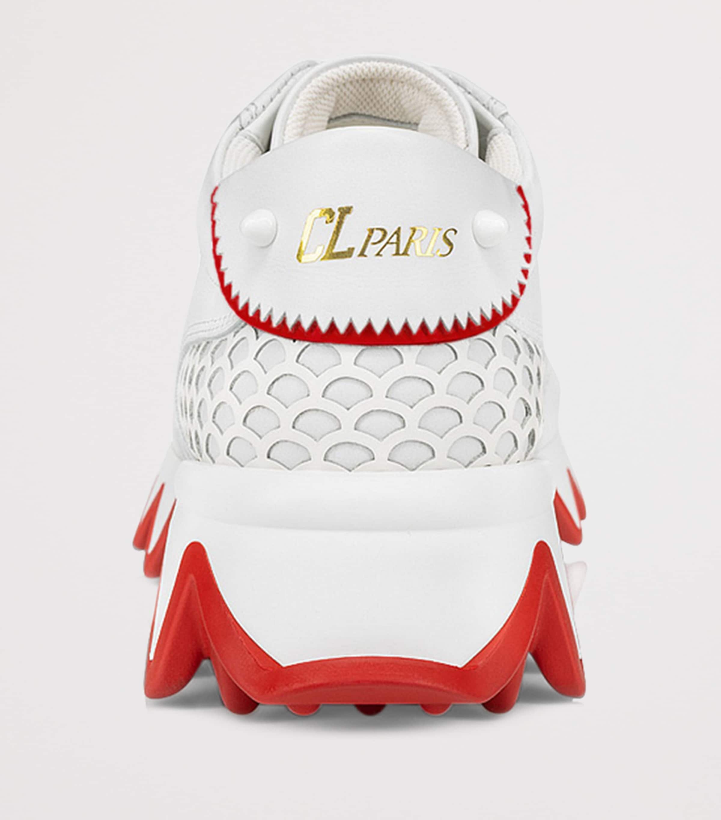 Christian Louboutin Kids 미니 샤크 가죽 스니커즈
