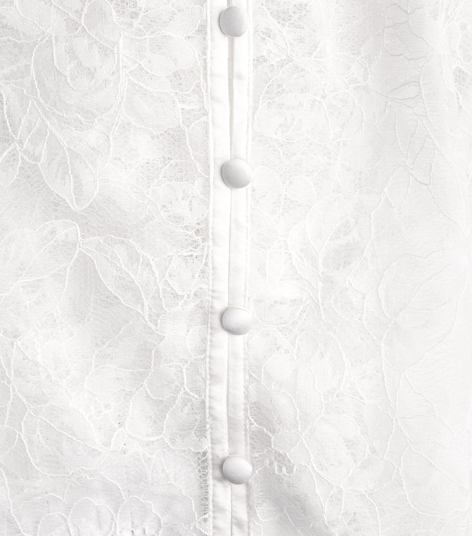 Fleur Du Mal Womens Lace Jasmine Flutter Camisole Ivory Image 4