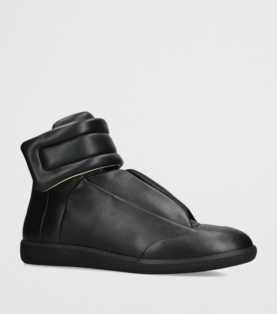 Maison Margiela Leather Future Mid-Top Sneakers Black Image 3