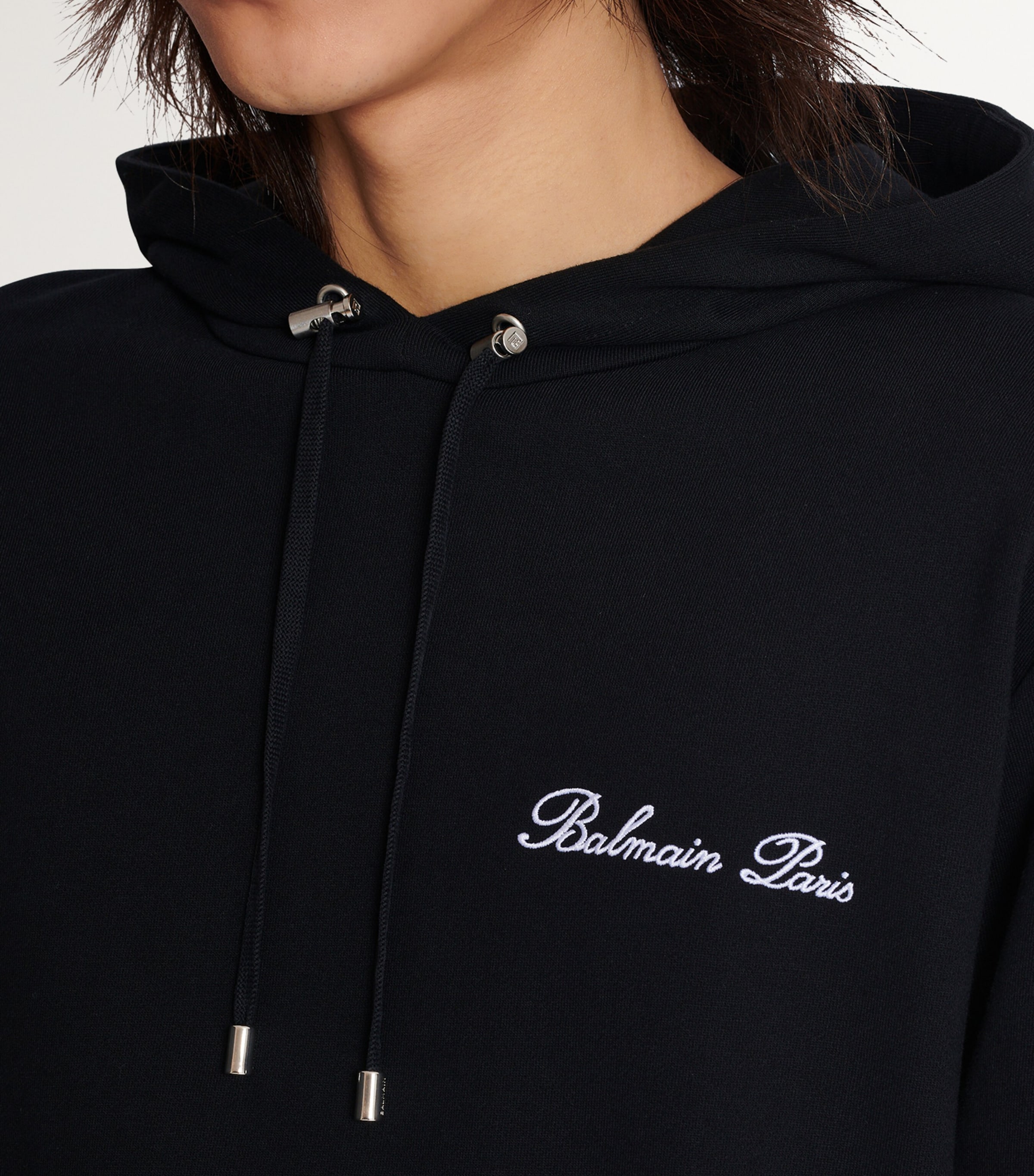 Cotton Signature Logo Hoodie EAB NOIR/BLANC Image 6