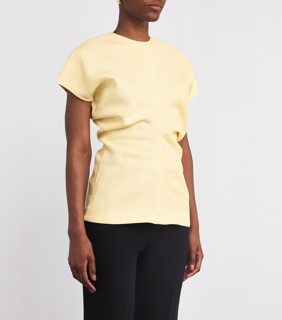 Pleated-Waist Top 300 STRAW Image 3