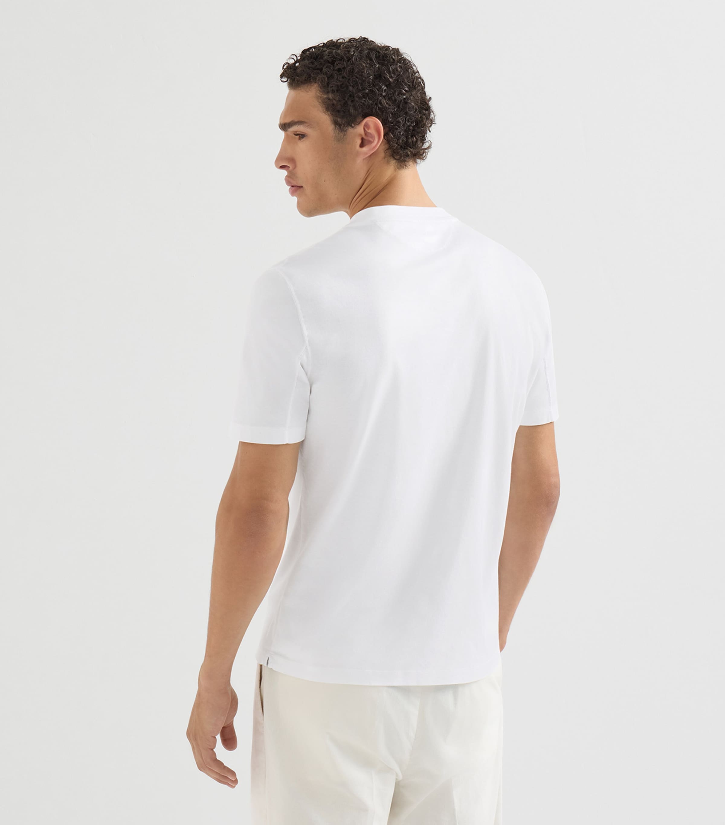 Brunello Cucinelli Mens Cotton Crew-Neck T-Shirt White Image 5