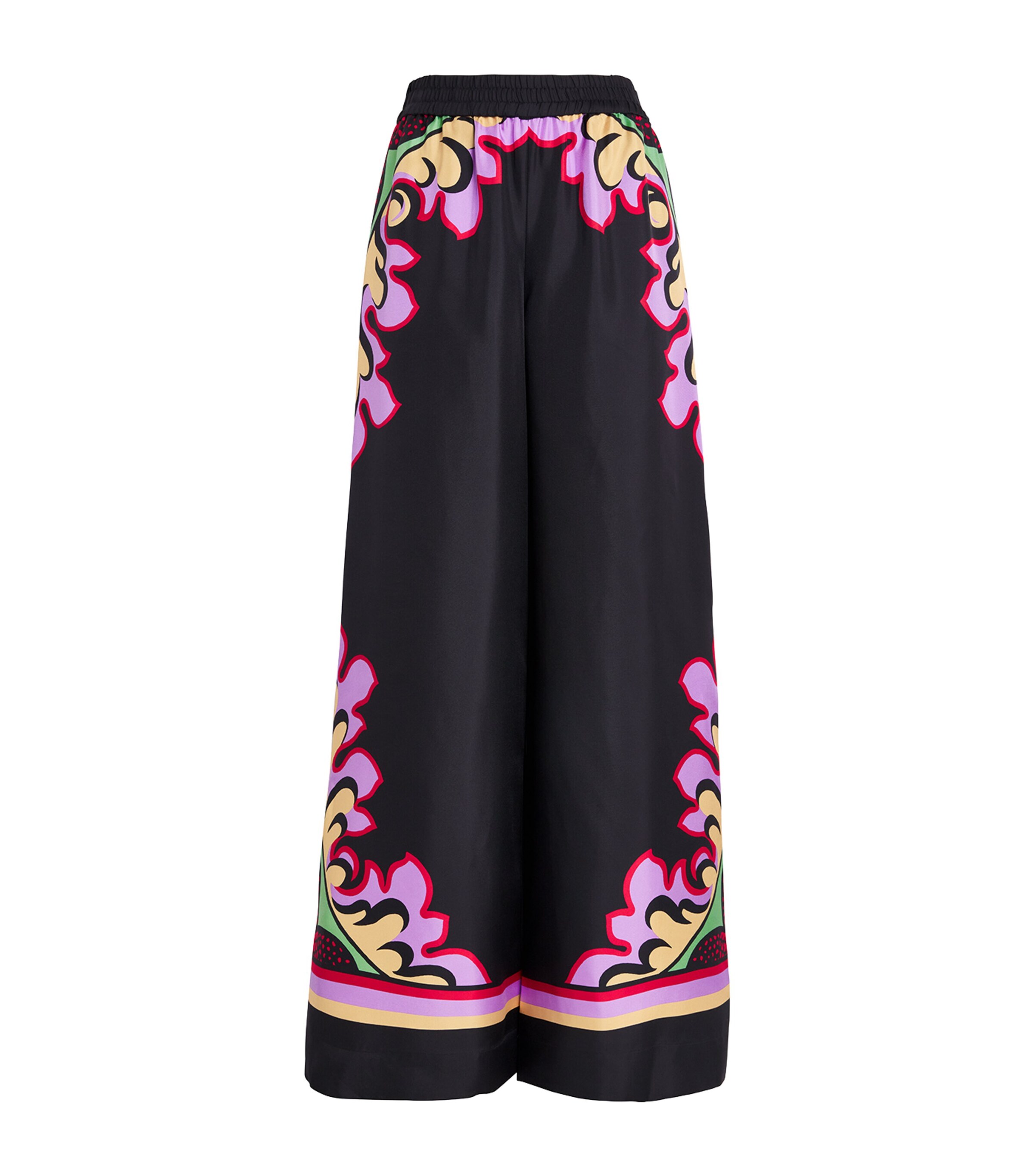 Printed Wide-Leg Palazzo Trousers