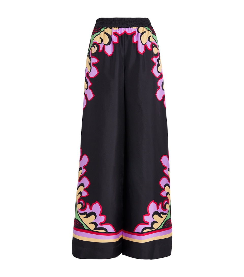 Printed Wide-Leg Palazzo Trousers