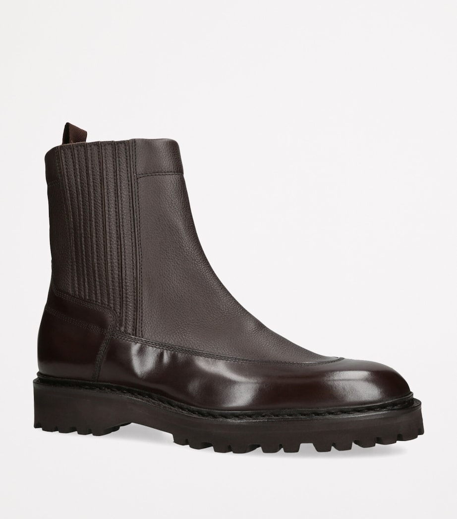 Leather Ridge Ankle Boots DARK BROWN Image 3
