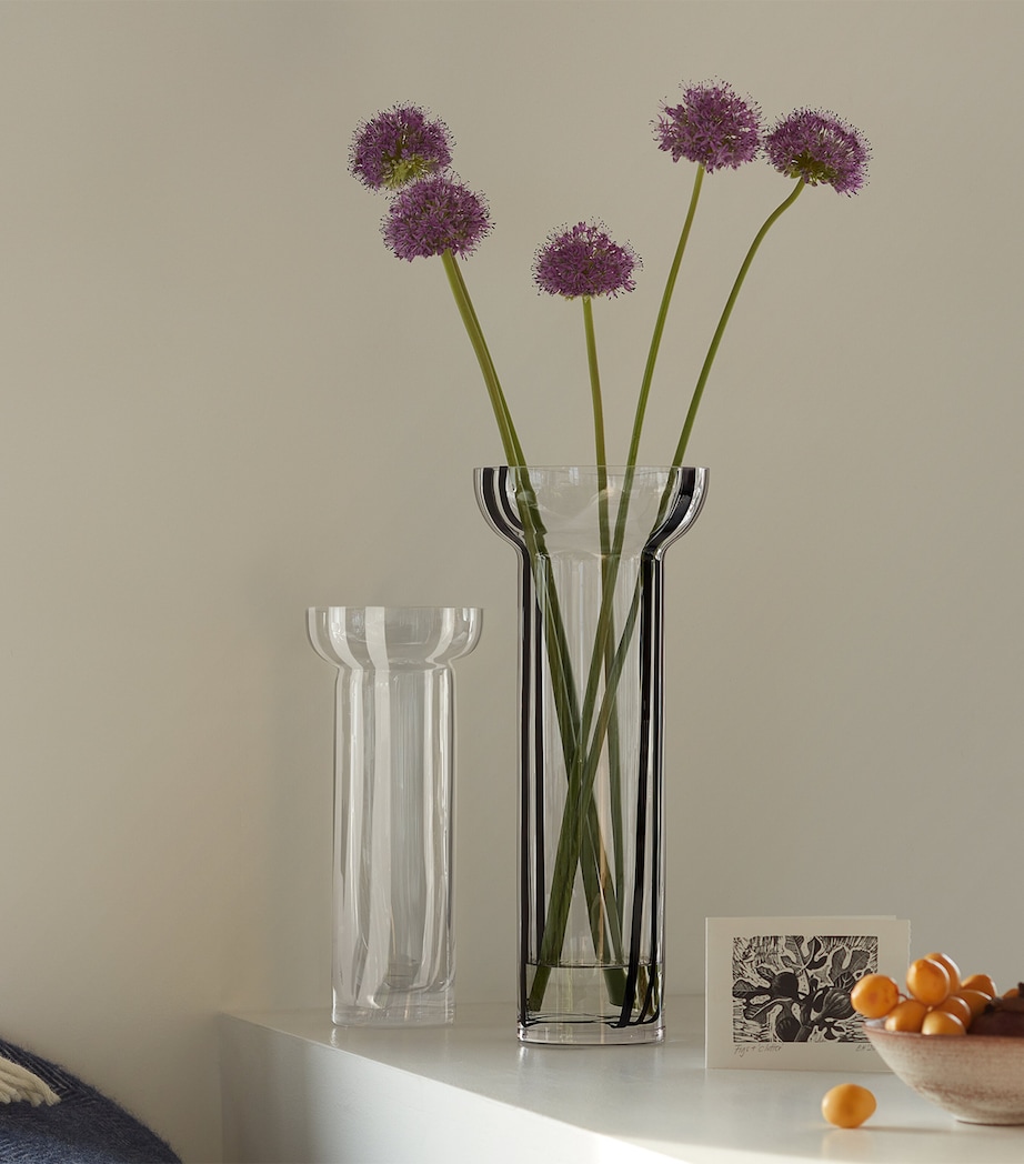 Glass Stripe Vase (42cm) BLACK Image 4