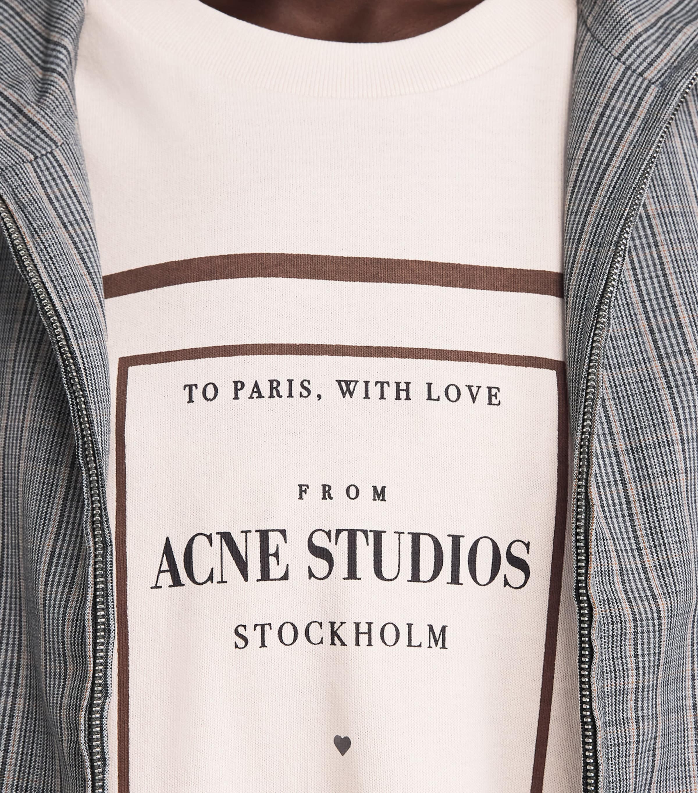 Acne Studios Womens Layered Graphic T-Shirt Warm Beige Image 3