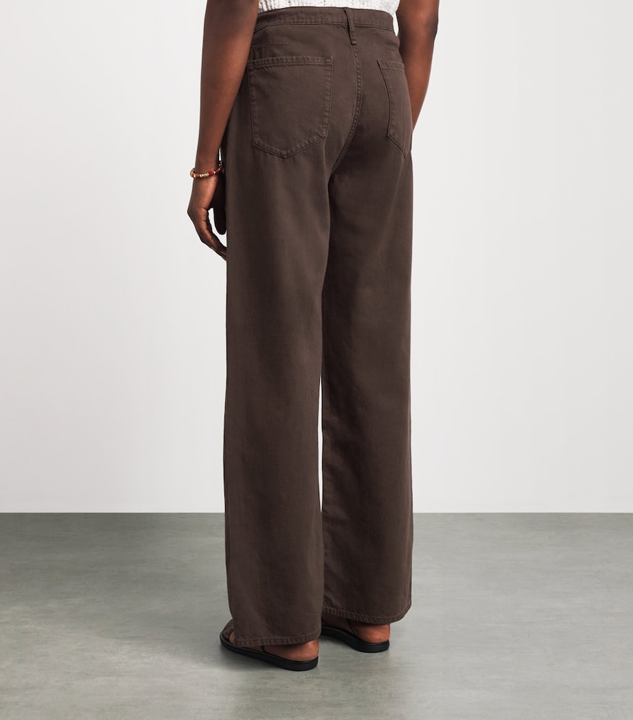 Rag & Bone Womens Drawstring Phoebe Wide-Leg Jeans Dkbrownstn Image 5