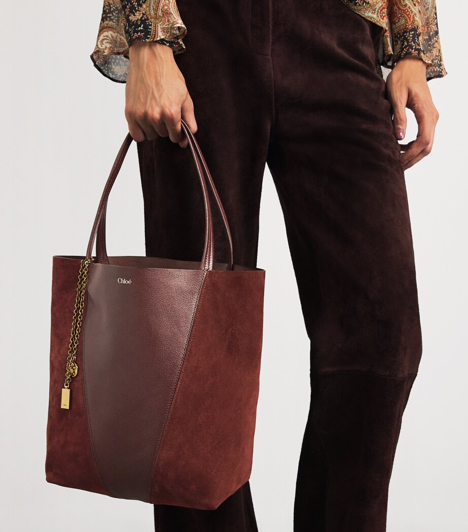 Medium Leather Spin Tote Bag CRAFTY BROWN Image 5