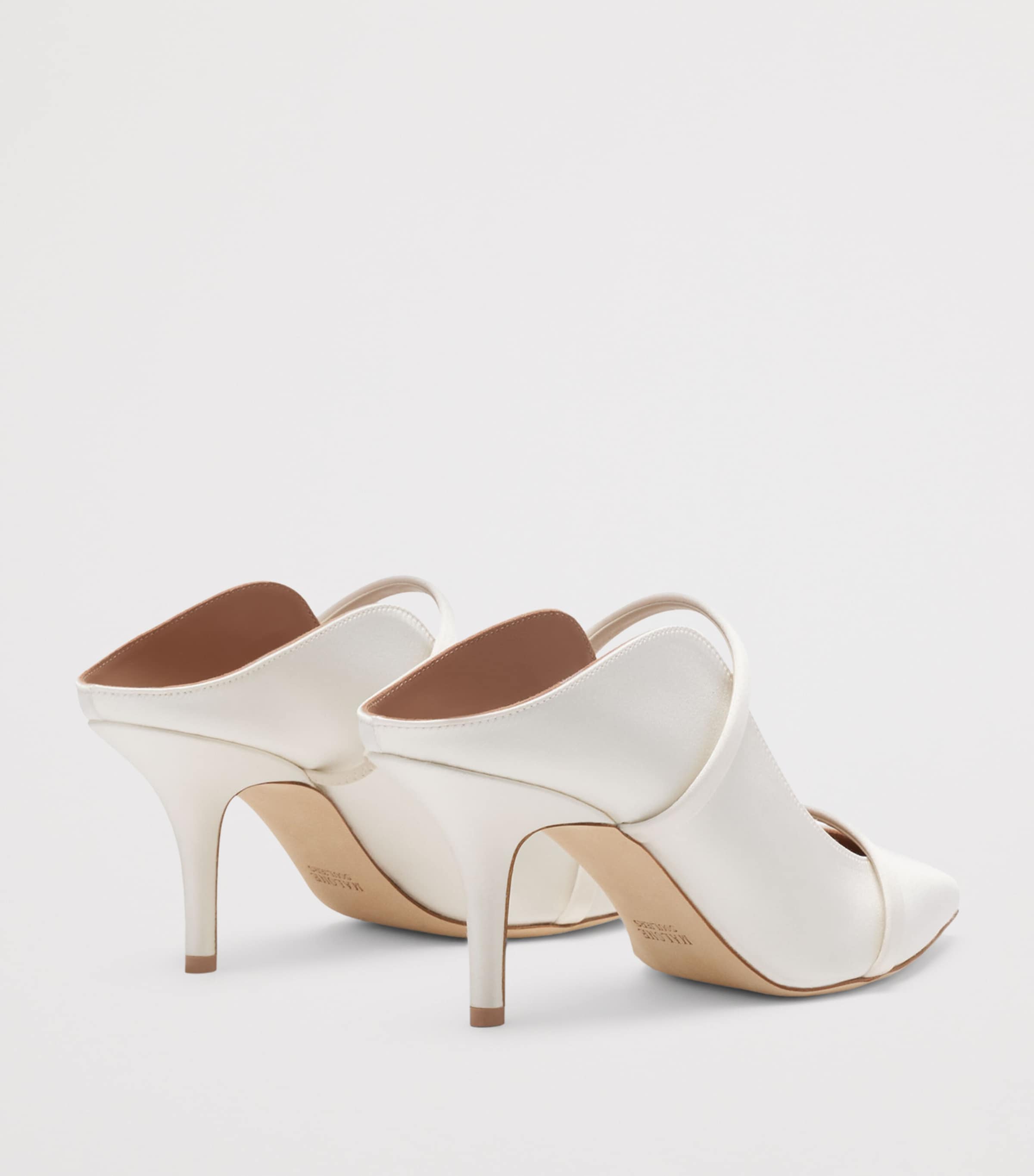 Malone Souliers Satin Maureen Mules 70 Ivory Image 4