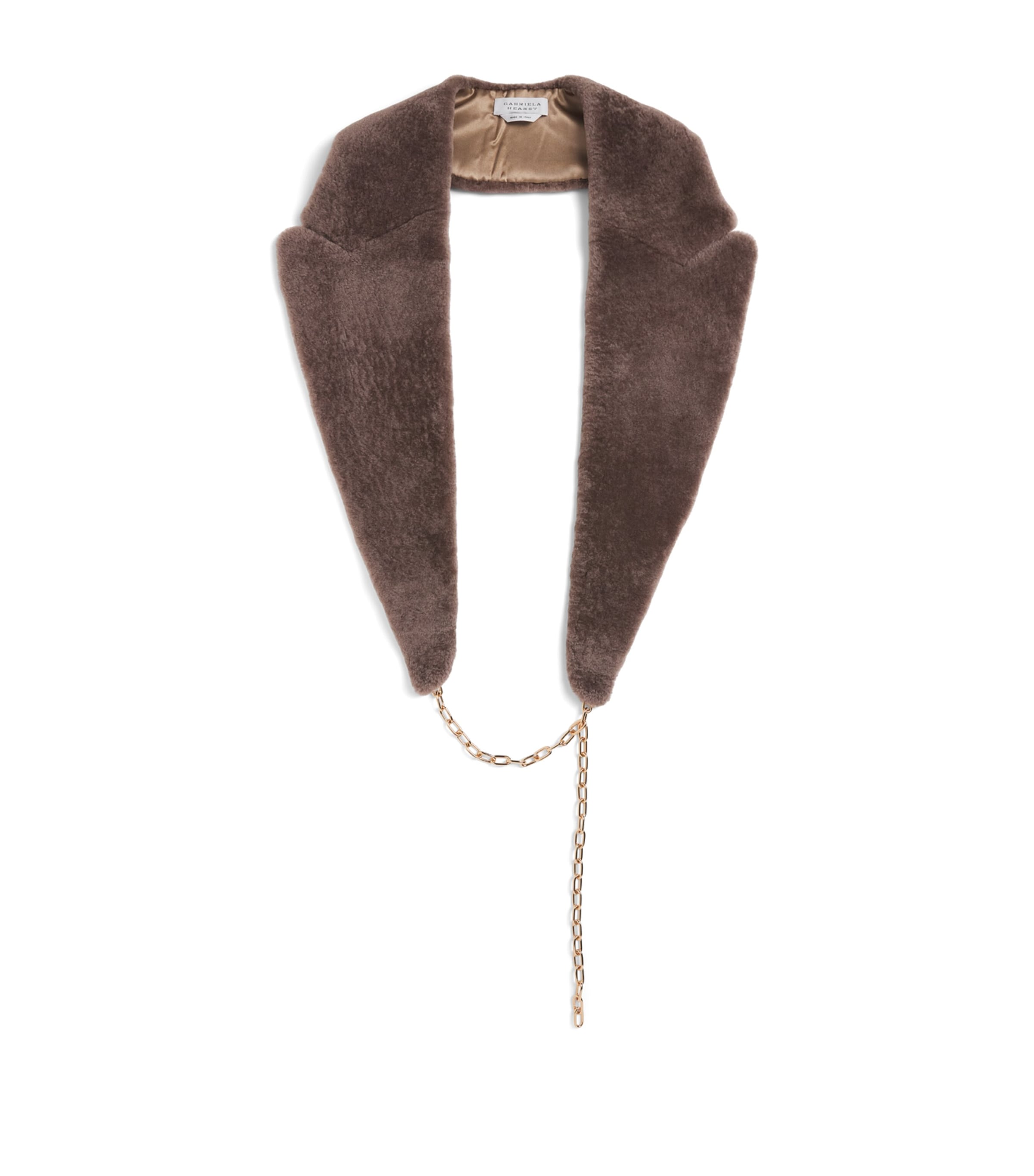 Gabriela Hearst Brown Beaver Fur Elliot Coat Collar | Harrods UK