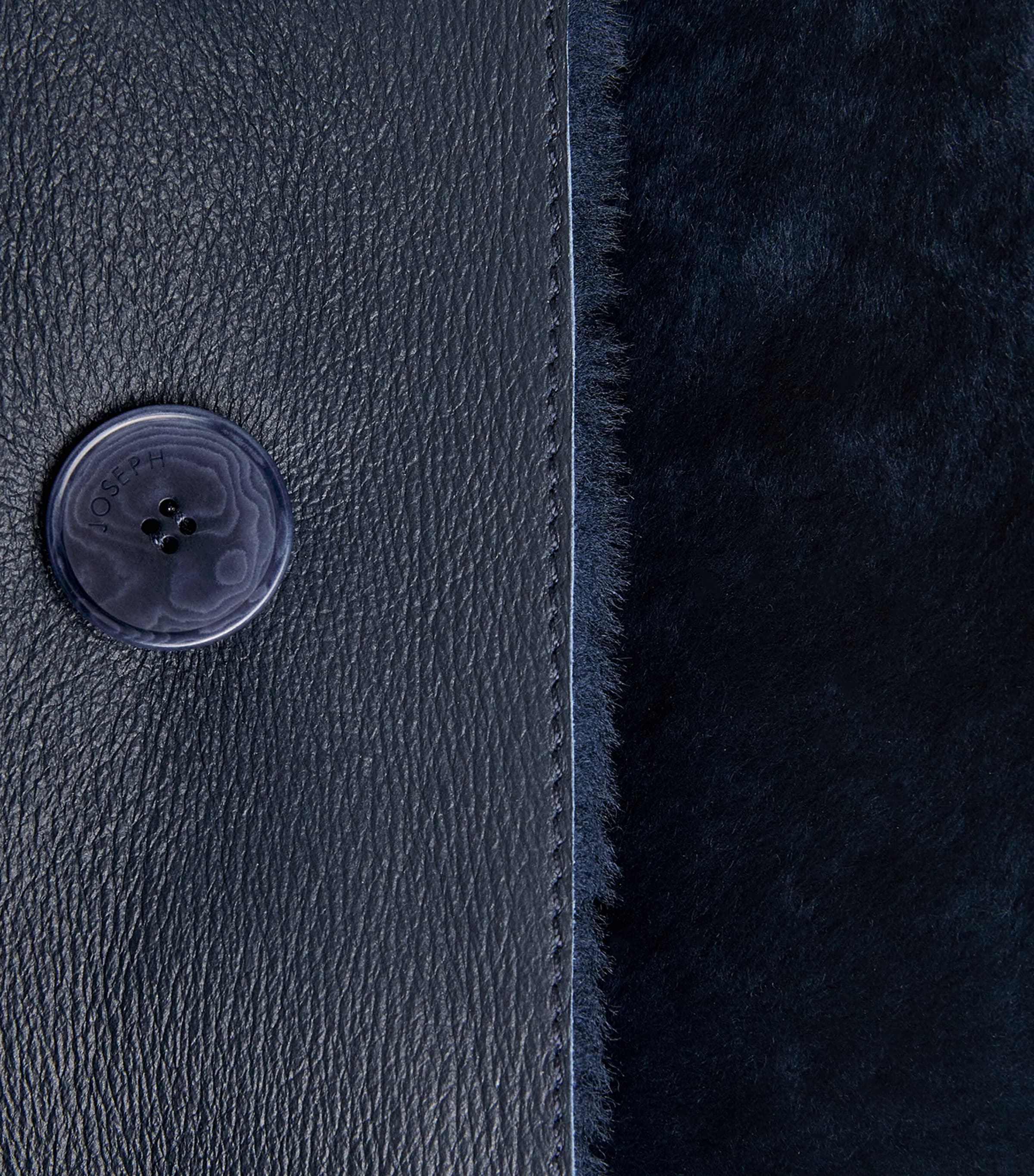 Shearling Reversible Brittany Coat INDIGO Image 5