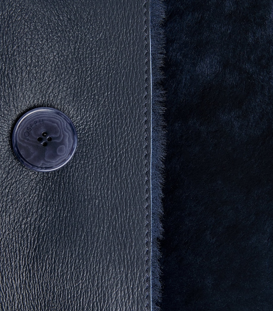 Shearling Reversible Brittany Coat INDIGO Image 5