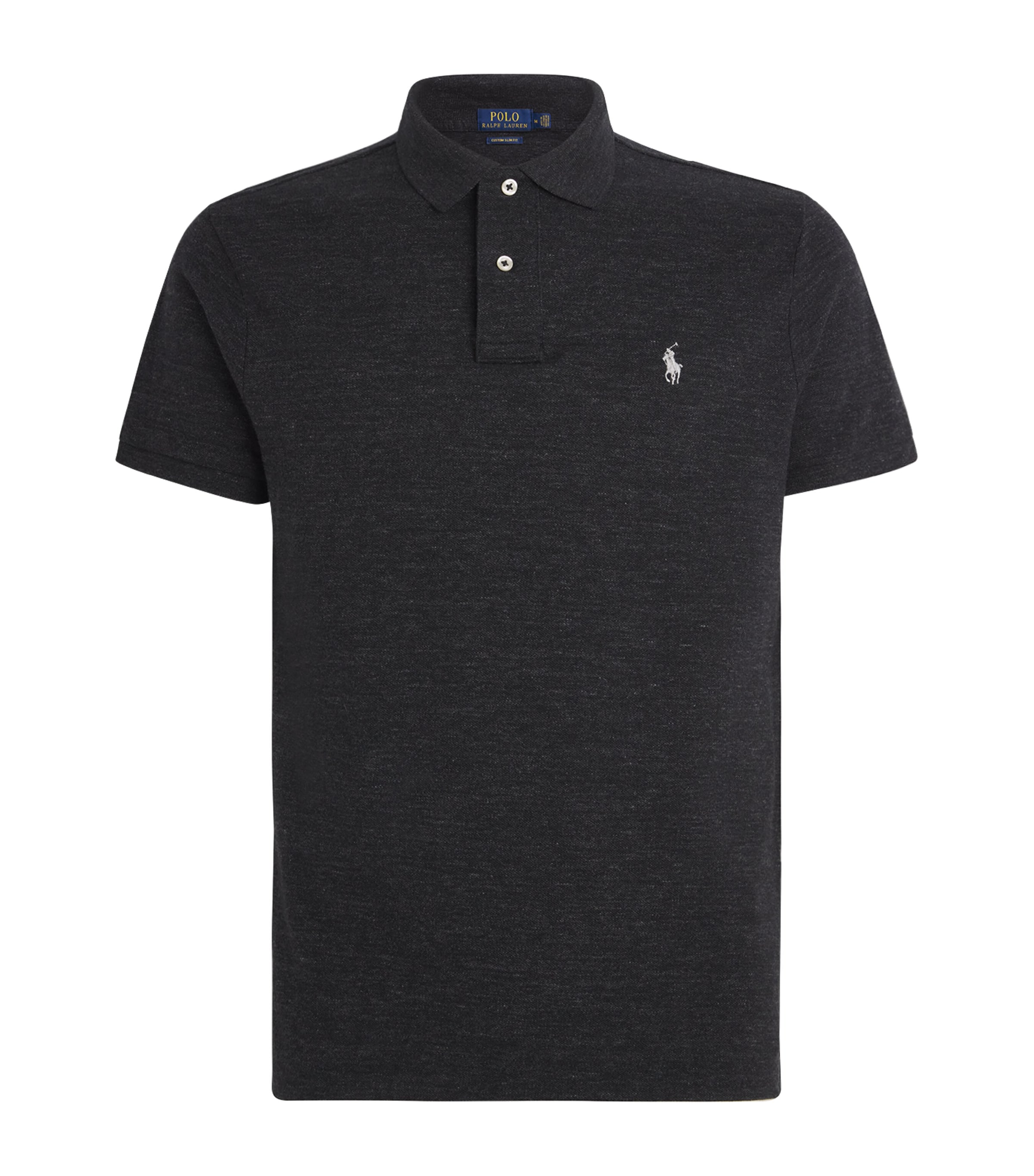 Polo Ralph Lauren Mens Cotton Mesh Custom-Fit Polo Shirt Dk Grey Image 1