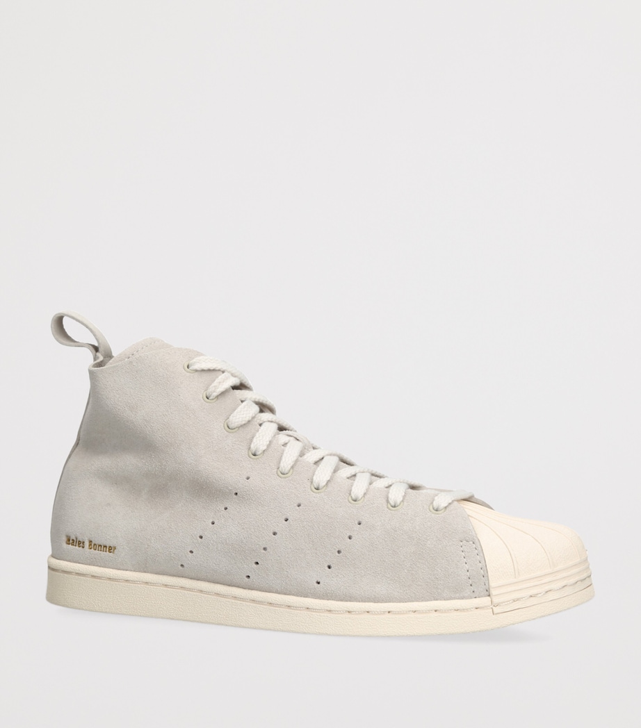 x Wales Bonner Suede Superstar Hi Sneakers GREY Image 3