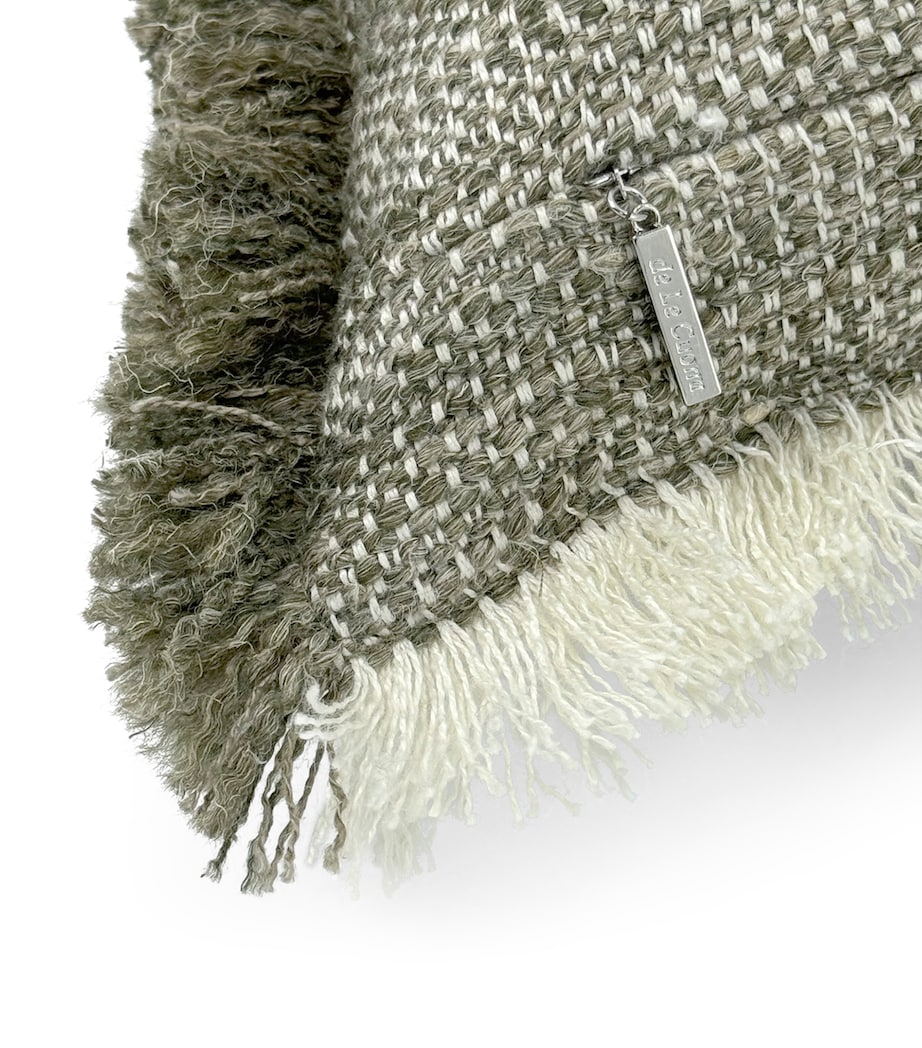 Linen-Wool-Blend Fringe Tatami Cushion (50cm x 50cm) TEA Image 2