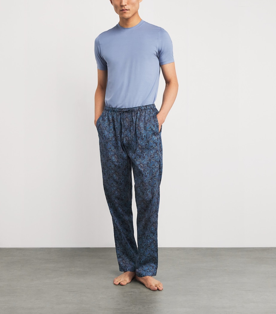 Cotton Paisley Pyjama Trousers 482 PAISLEY MIDNIGHT Image 2