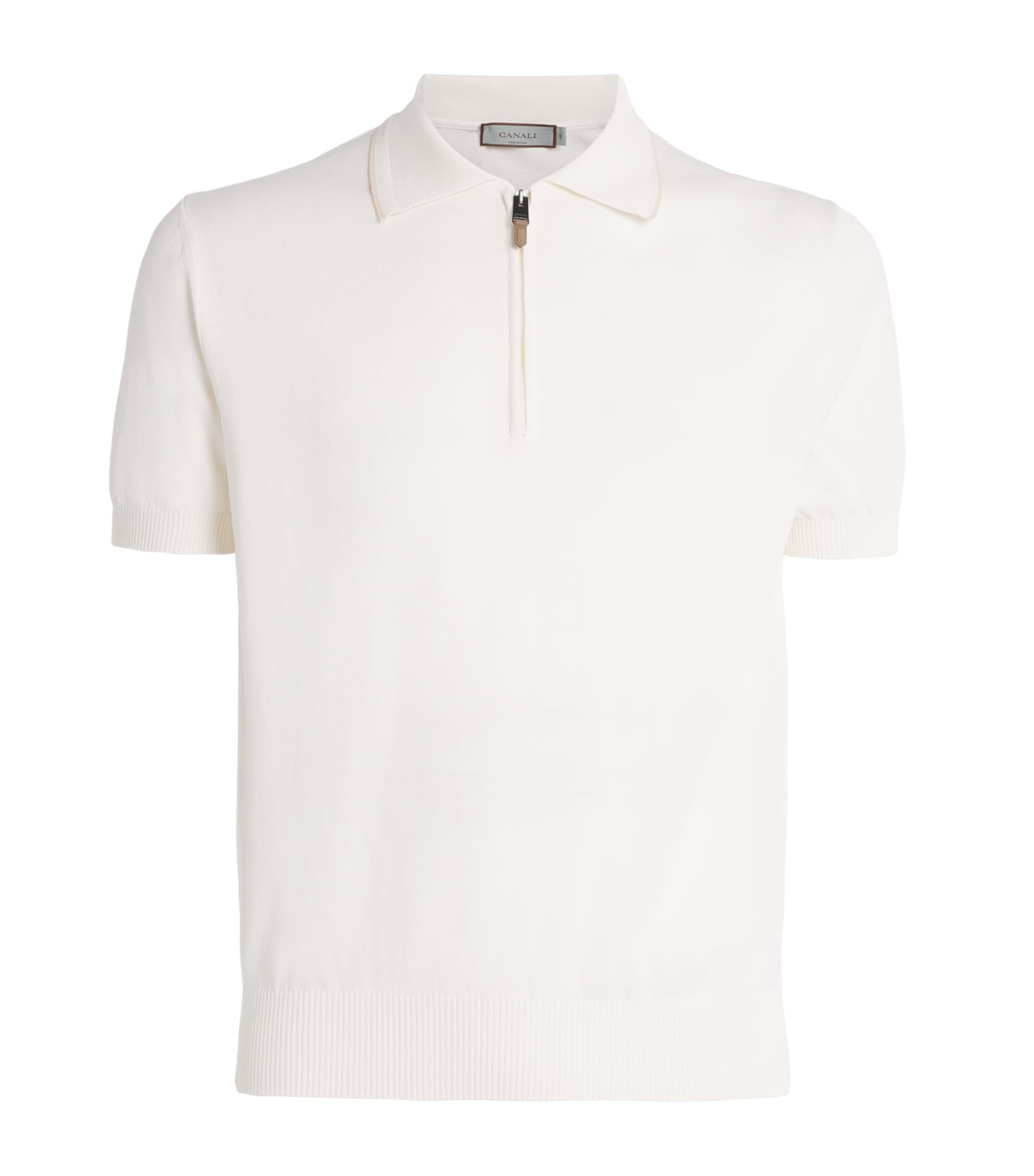 Cotton Zipped Polo Shirt 1 Image 1