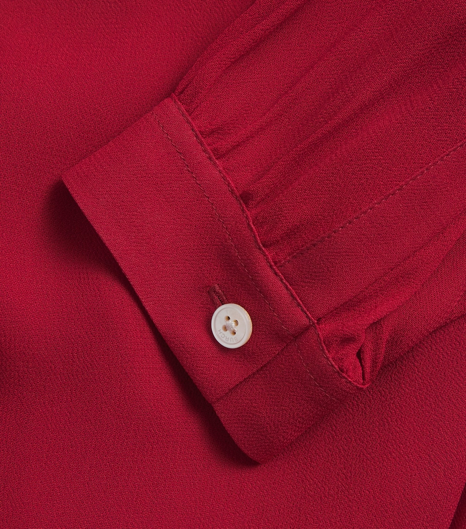 Georgette Bow Blouse RED Image 6