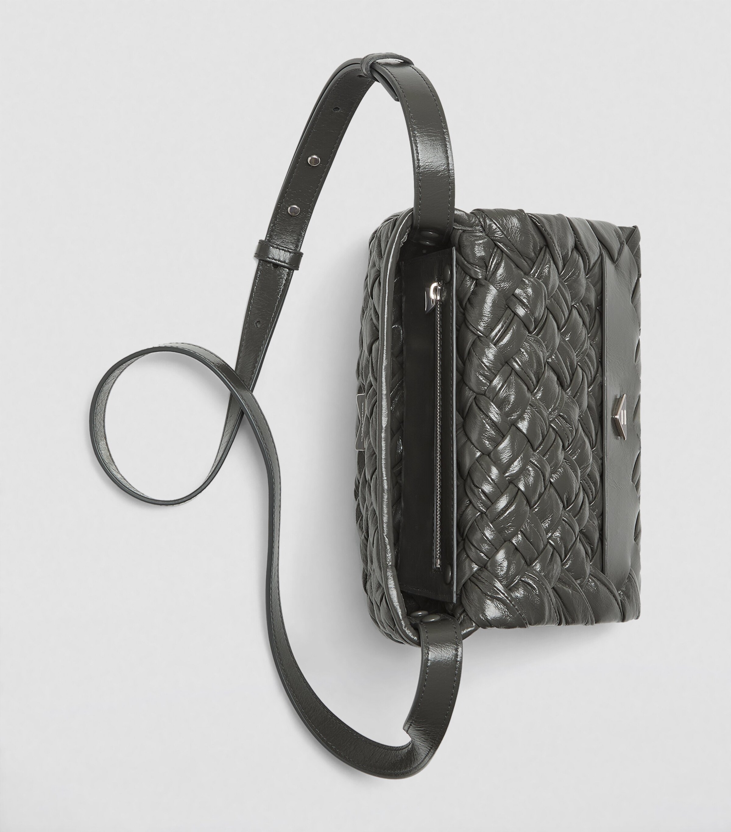 Bottega Veneta Grey Cross-Body Intrecciato Rumple Bag | Harrods US