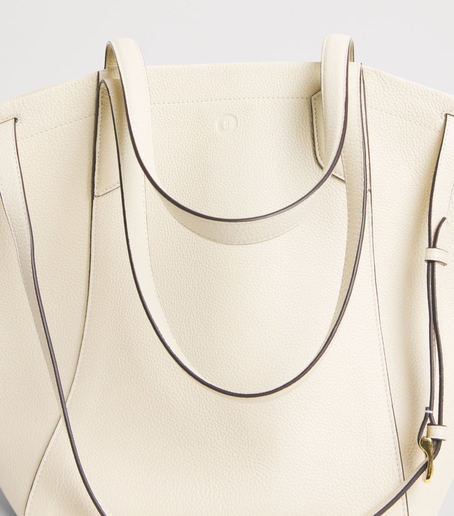 Harrods Medium Leather Freya Tote Bag Stone Image 6