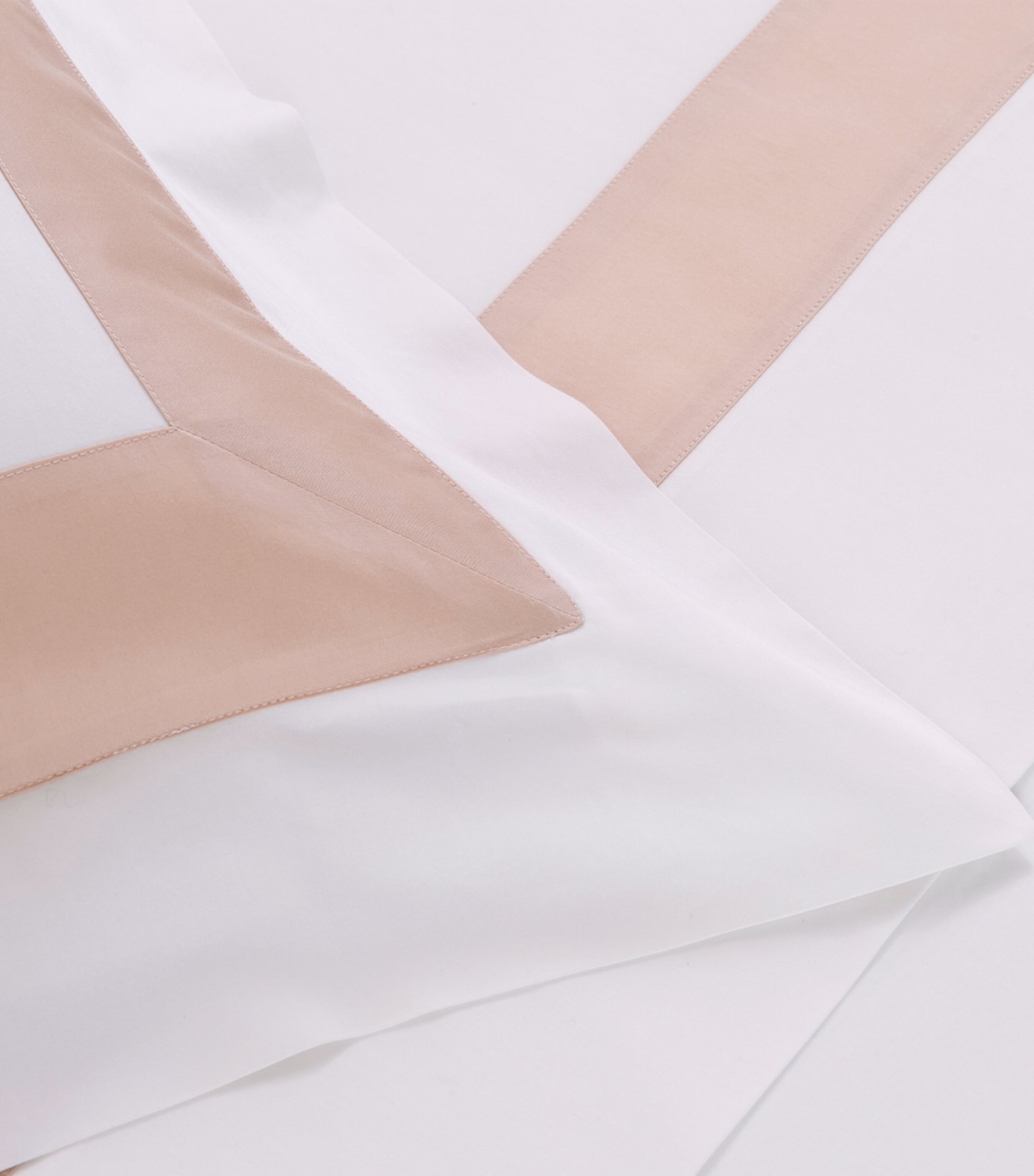 Frette Cotton Breeze Border Double Sheet Set (240cm x 305cm) Milk/misty Bl Image 2