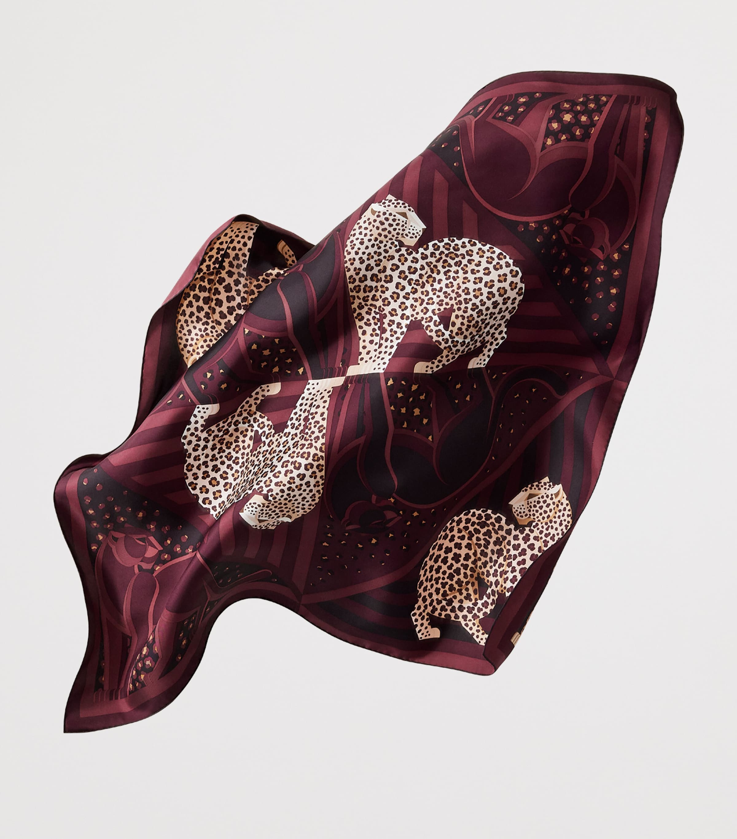 Silk Panthère Illusion Scarf GRAPE Image 4