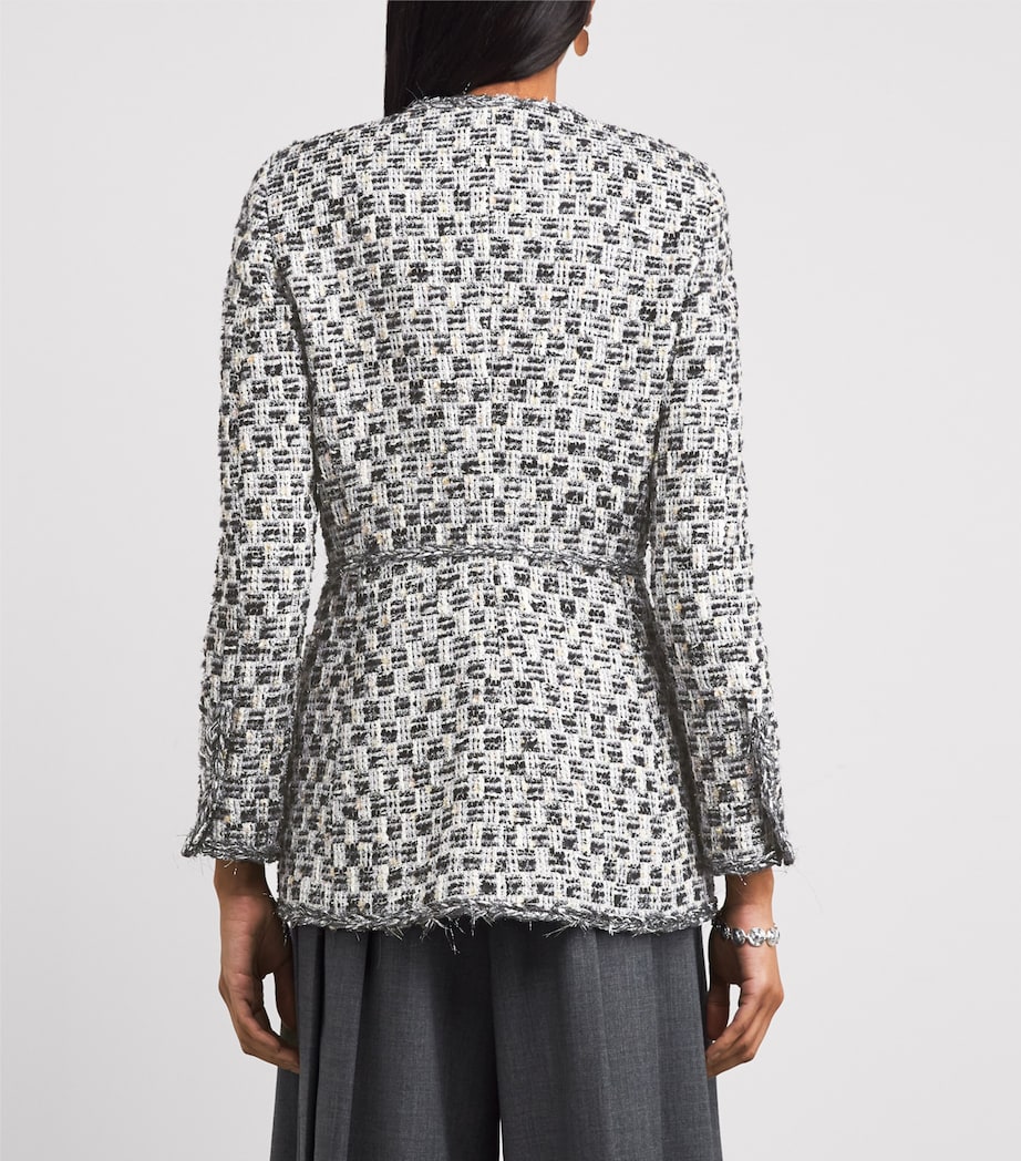 Tweed Tailored Diya Jacket SILVER Image 4