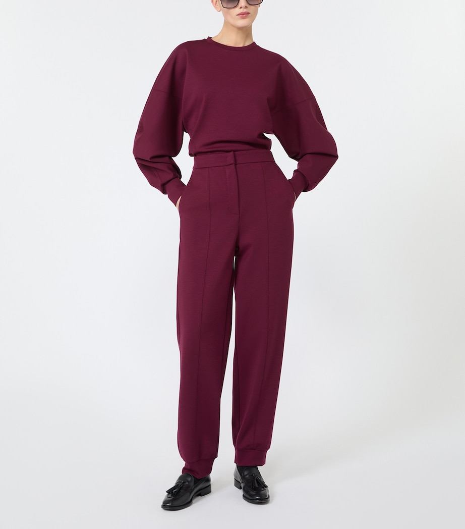 Max Mara Womens Gathered Sweatshirt Wine Coloured Image 6