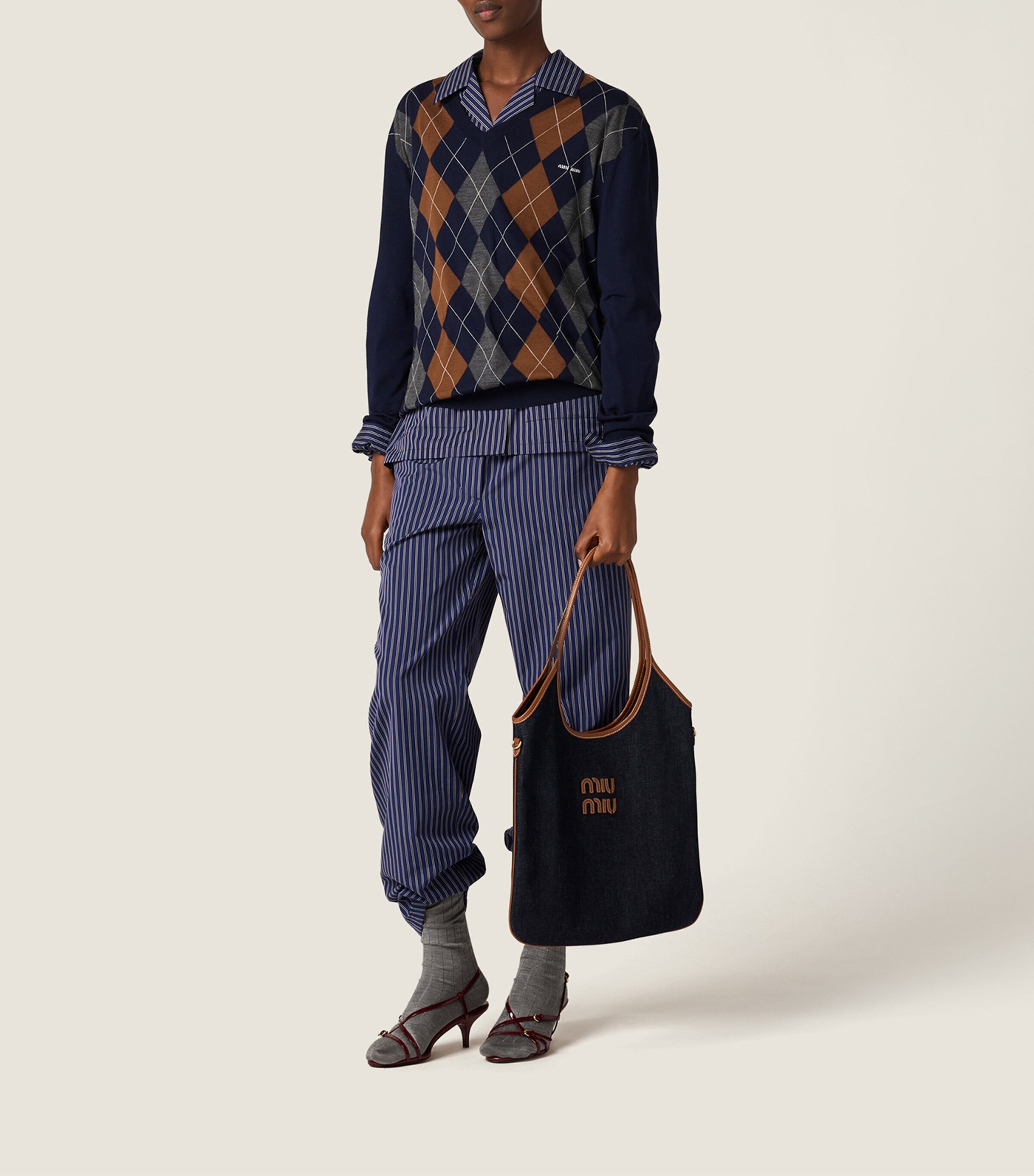 Miu Miu Denim Ivy Tote Bag Image 2