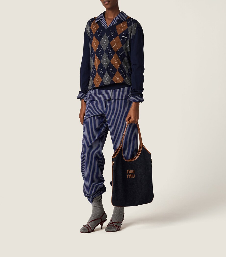 Miu Miu Denim Ivy Tote Bag Image 2