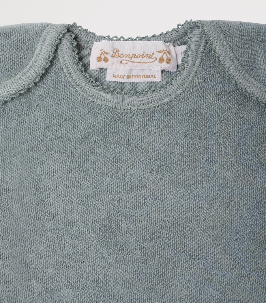 Bonpoint Organic Cotton Top and Trousers Set (1-18 Months) Bleu Du Nord Image 3