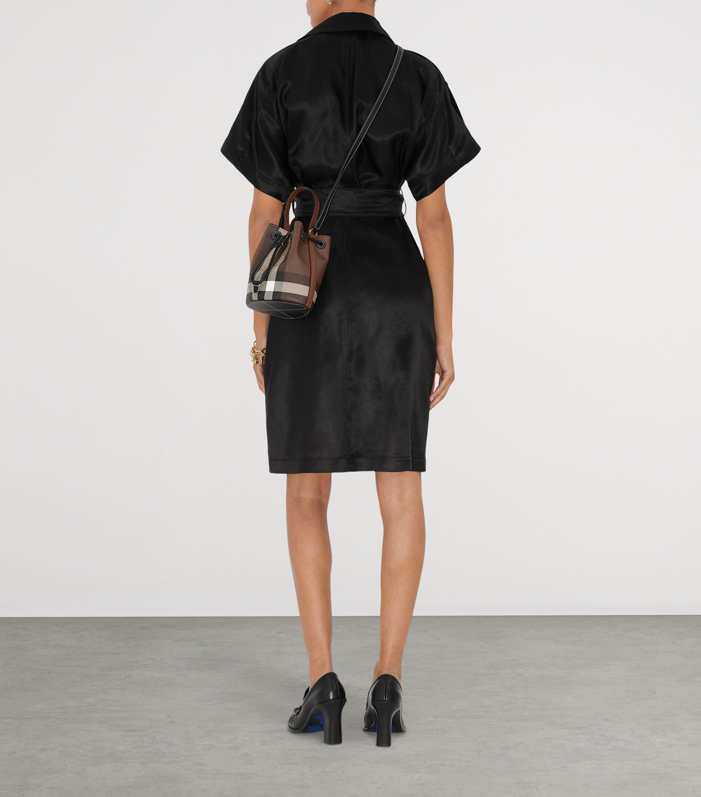 Mini Check Bucket Bag DARK BIRCH BROWN Image 3