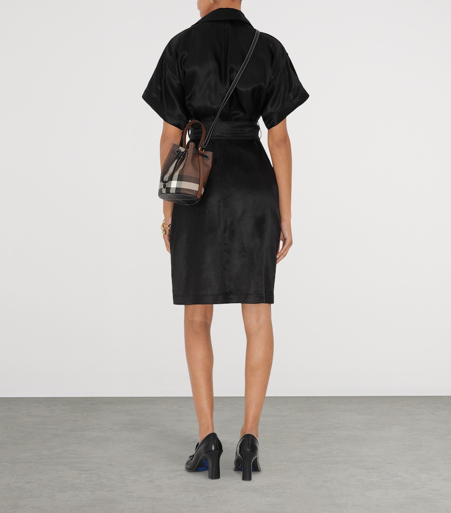 Mini Check Bucket Bag DARK BIRCH BROWN Image 3