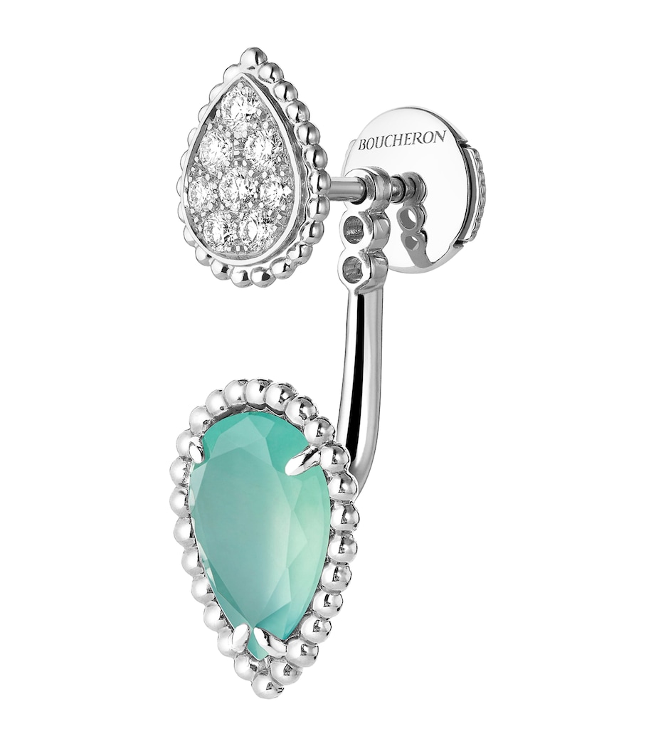 White Gold, Diamond and Aquaprase Serpent Bohème Earring BLUE Image 2