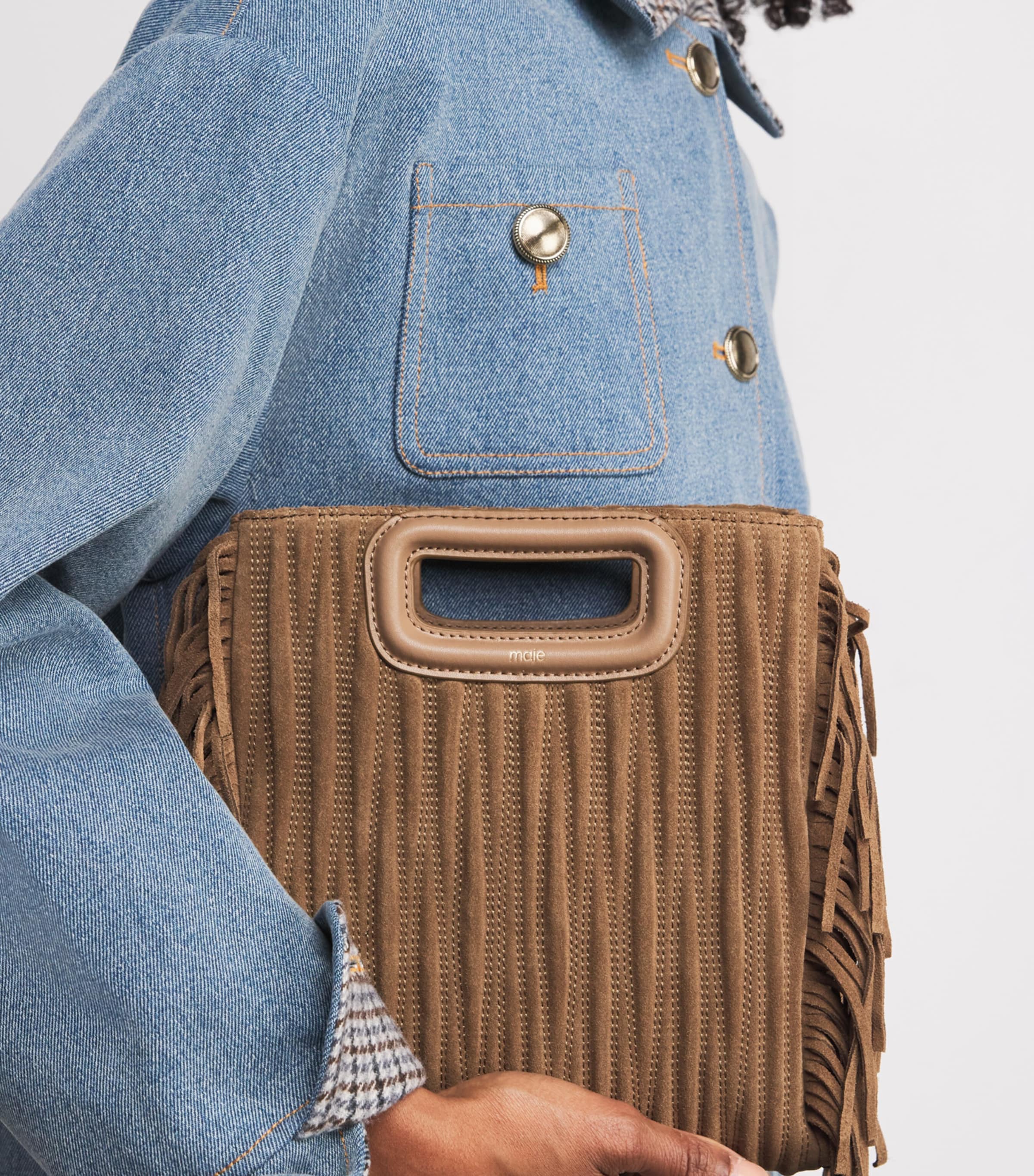 Suede Fringed M Bag CAMEL Image 5