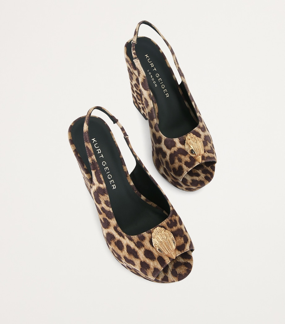 Kurt Geiger London Leopard Print Belgravia Slingback Platform Heels Brown/oth Image 4