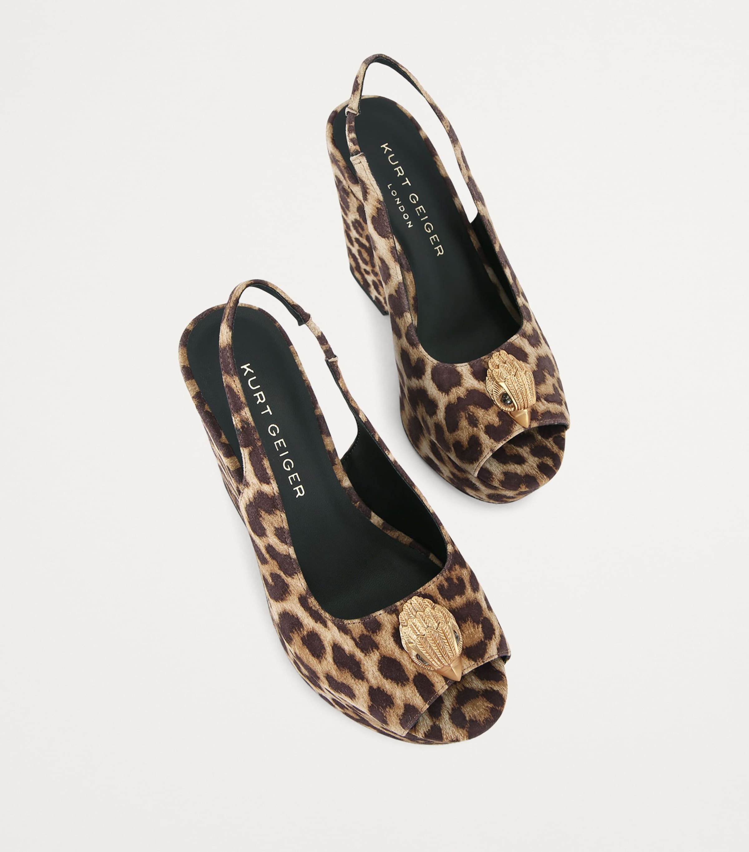 Kurt Geiger London Brown Leopard Print Belgravia Slingback