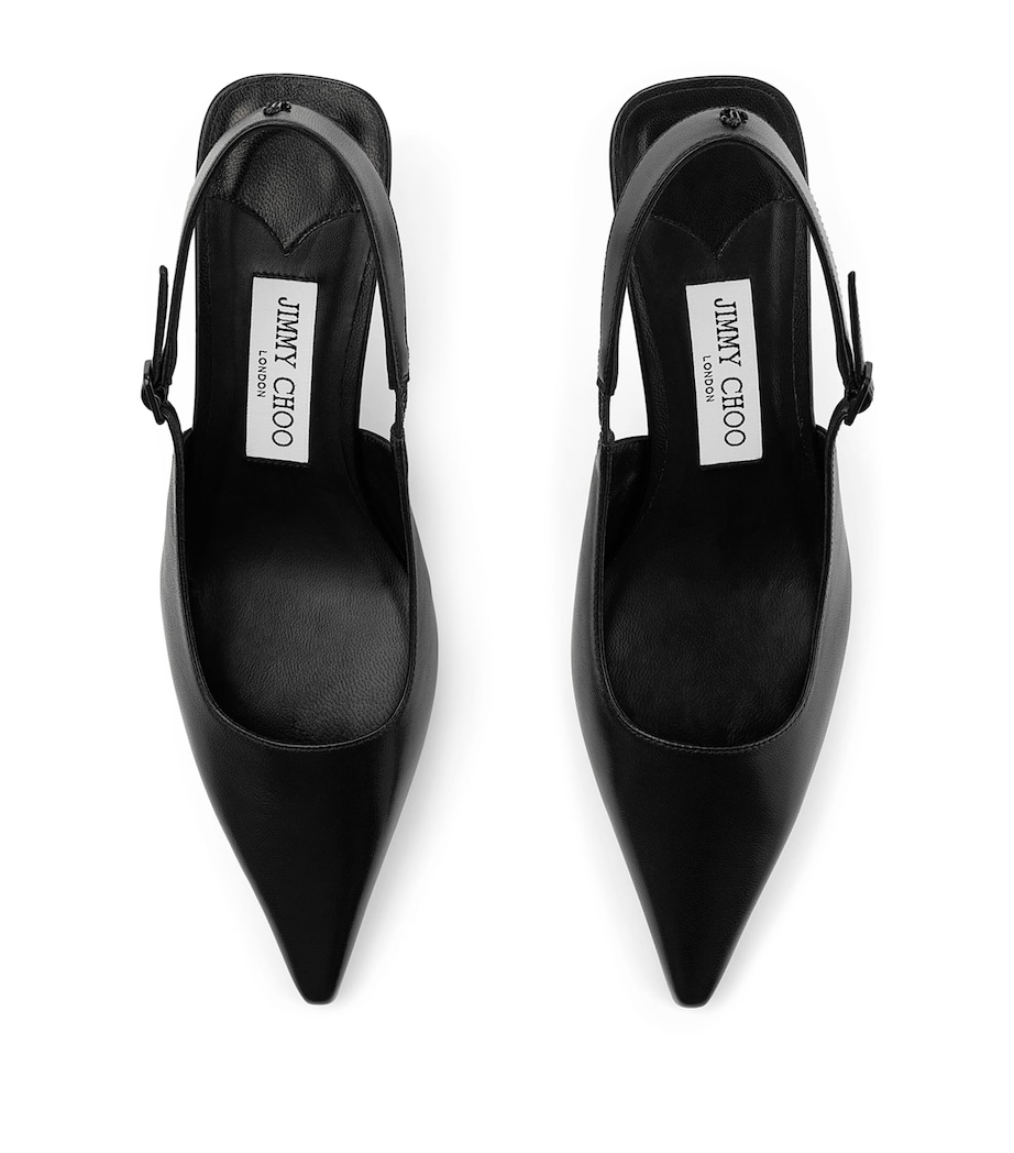 Jimmy Choo Amel 50 Leather Slingback Pumps Black Image 3