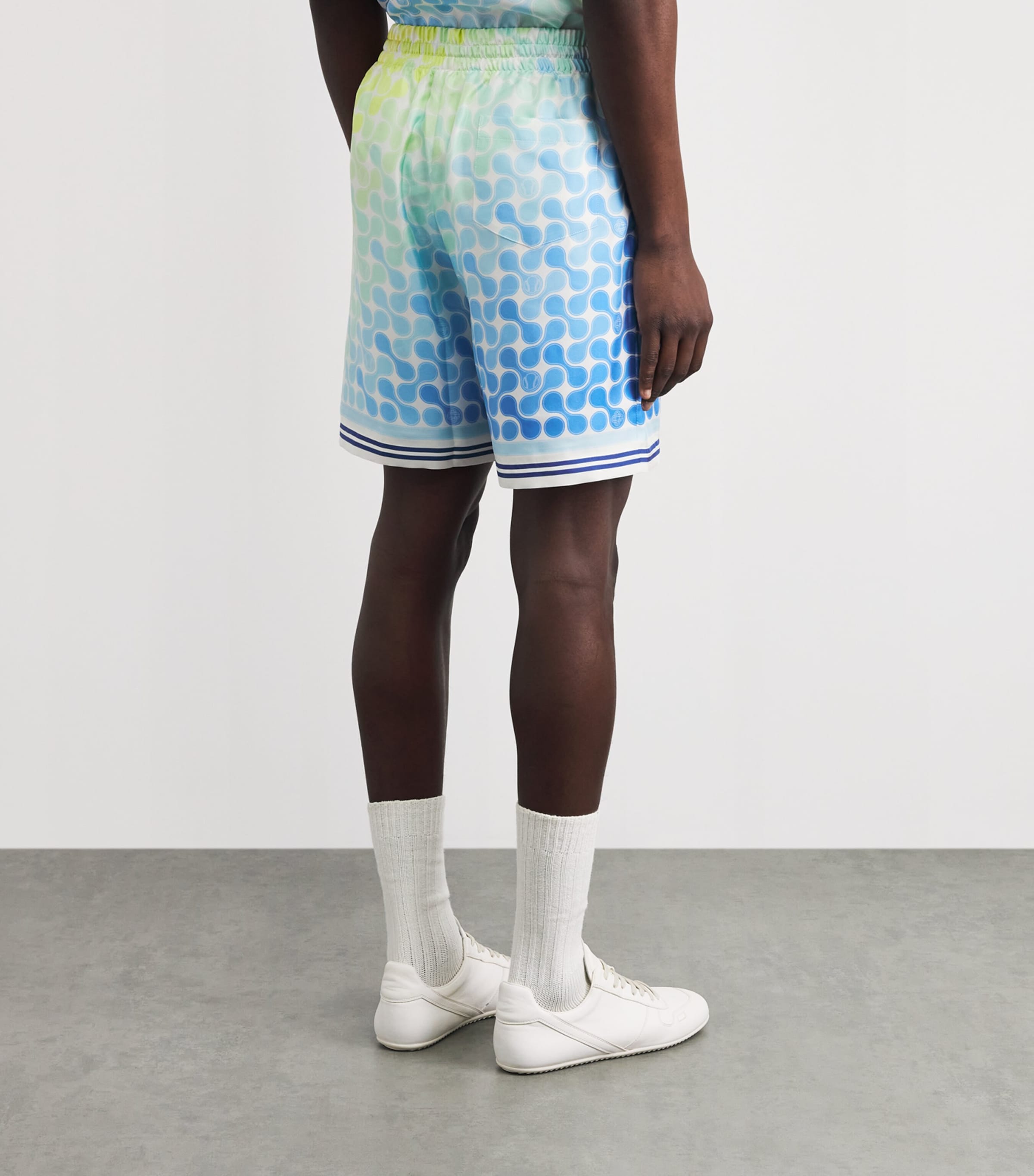 Casablanca Mens Silk Tennis Tile Shorts Optic Drop Image 5