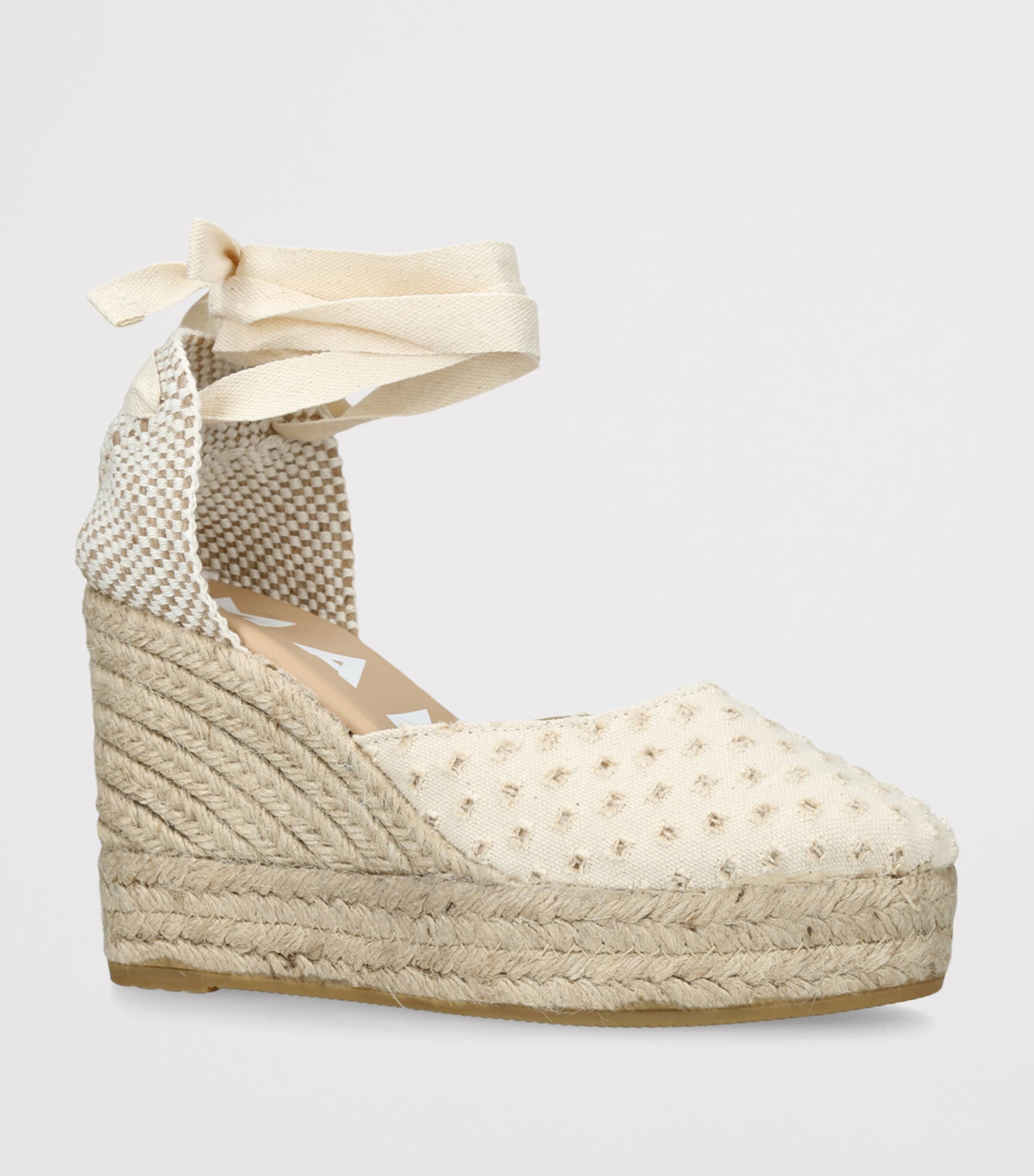 Manebi La Havana Wedge Espadrilles 100 Cream Image 3