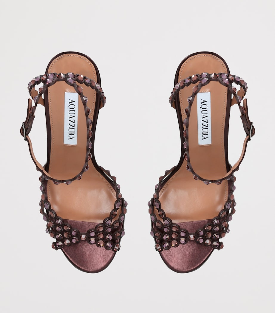 Aquazzura Leather Tequila Sandals 85 Viola Image 3